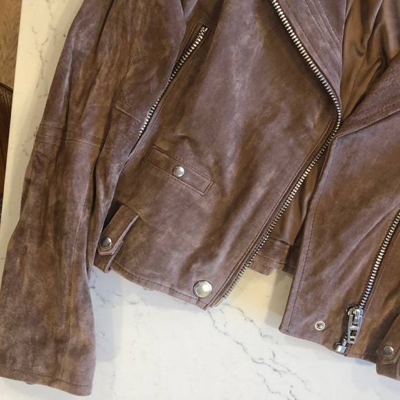 BLANKNYC taupe brown motorcycle leather jacket - Picture 3 of 4